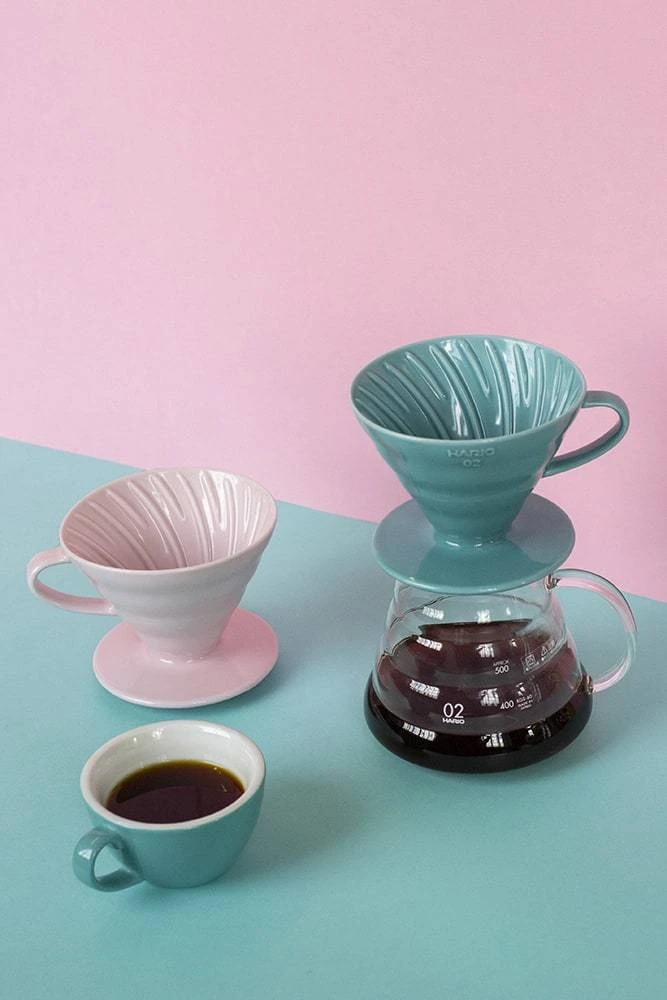 Hario V60 Ceramic Coffee Dripper Pink - Size 02 4 Hario V60 Ceramic Coffee Dripper Pink - Size 02 - Image 2