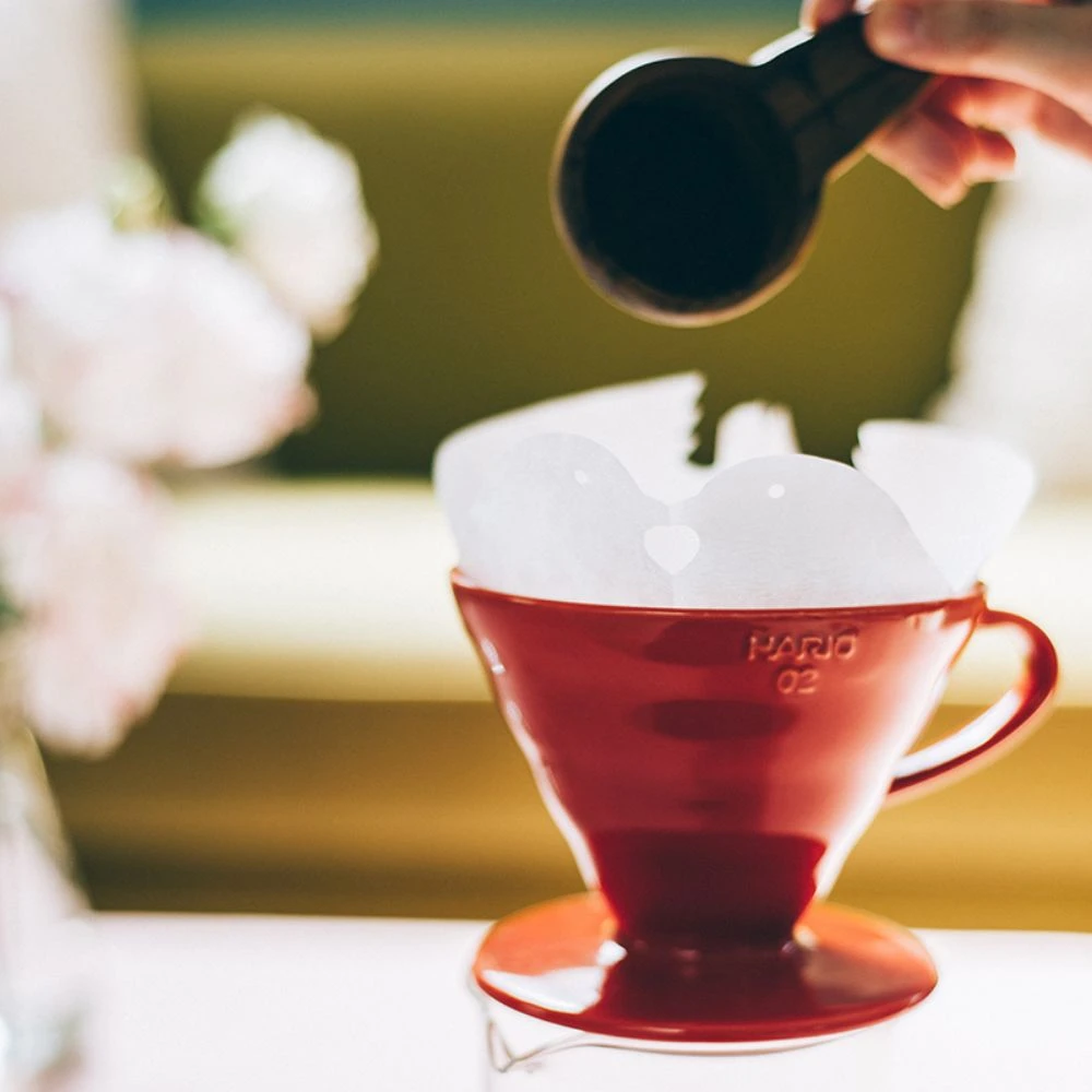 Hario V60 Ceramic Coffee Dripper Red - Size 02 4 Hario V60 Ceramic Coffee Dripper Red - Size 02 - Image 2