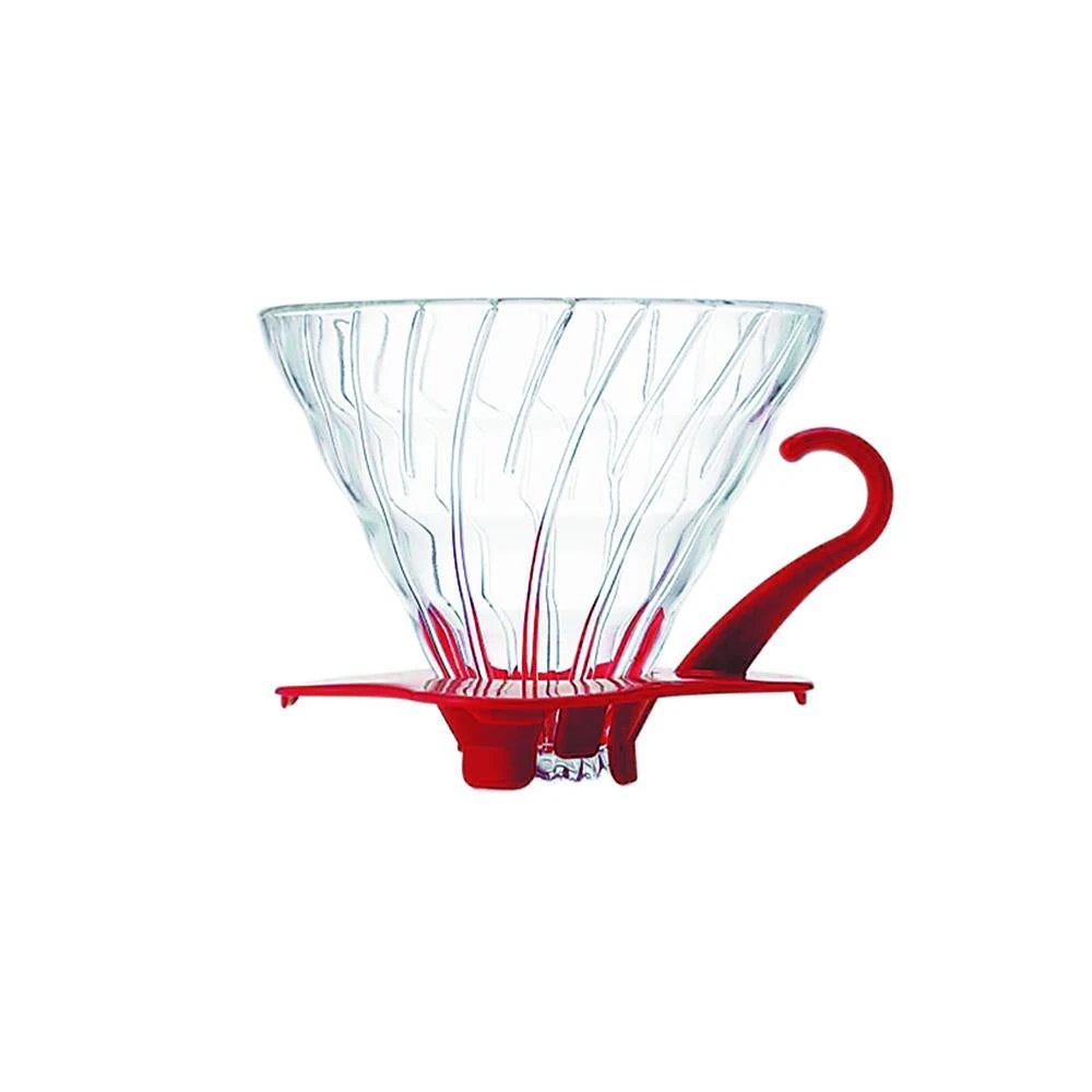 Hario V60 Glass Coffee Dripper Red - Size 02 3 Hario V60 Glass Coffee Dripper Red - Size 02